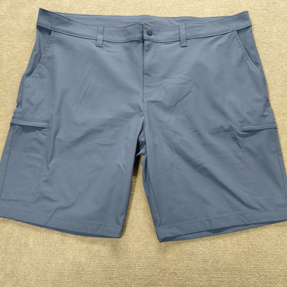 Willit Cargo Shorts Mens 42 (Fits 44") Blue Flat Front Cargo Zip Pockets Casual